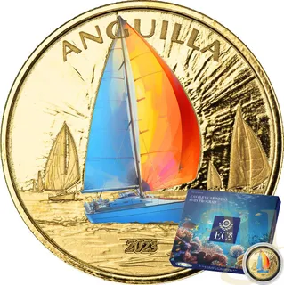 1 Unze Goldmünze EC8 Anguilla - Regatta 2023 - coloriert