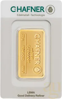 25 Gramm Goldbarren C. Hafner