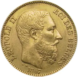 20 Francs Goldmünze Belgien Leopold II