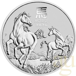 1 Unze Silbermünze Australien Lunar III Pferd 2026