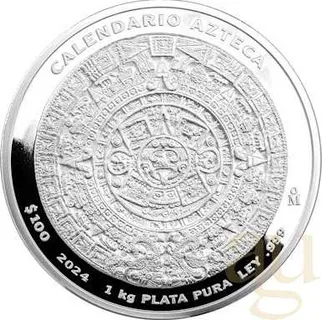 1 Kilogramm Silbermünze Mexiko Azteken Kalender 2024