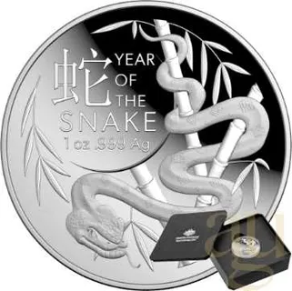 1 Unze Silbermünze Australien RAM Lunar Schlange 2025 Domed - Proof