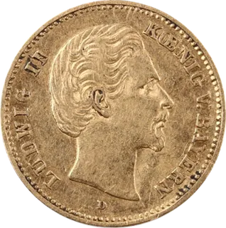 5 Mark Goldmünze Ludwig II König von Bayern