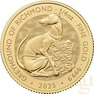 1/4 Unze Goldmünze Tudor Beasts Greyhound 2025