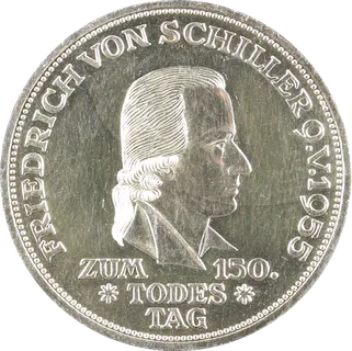 5 DM Silbermünze Friedrich von Schiller BRD