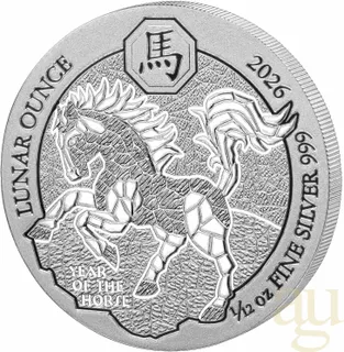 1/12 Unze Silbermünze Ruanda Lunar Pferd 2026
