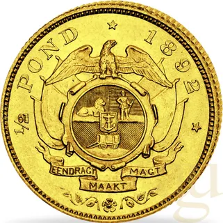 1/2 Pfund Goldmünze Südafrika Ohm Krüger 1892-1897