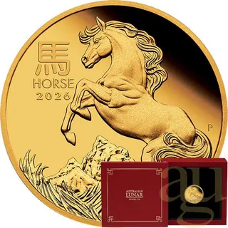 1/10 Unze Goldmünze Australien Lunar III Pferd 2026 - polierte Platte