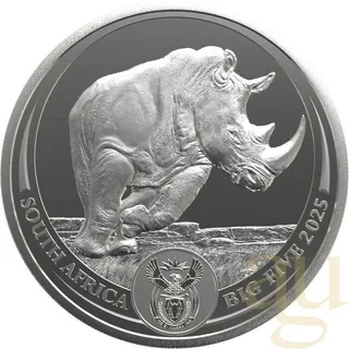 1 Unze Silbermünze Südafrika Big Five Nashorn 2025