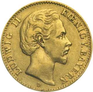 10 Mark Goldmünze Ludwig II König von Bayern