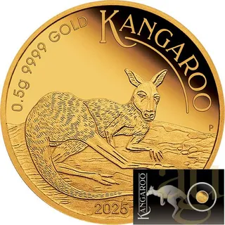 0,5 Gramm Goldmünze Australien Mini Känguru 2025