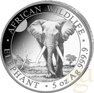 5 Unzen Silbermünze Somalia Elefant 2025