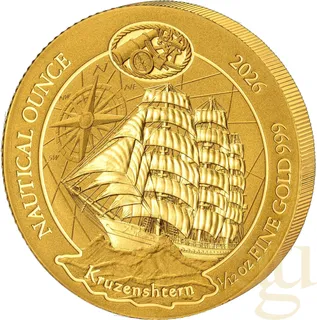 1/12 Unze Goldmünze Ruanda Nautical Serie - Kruzenshtern 2026