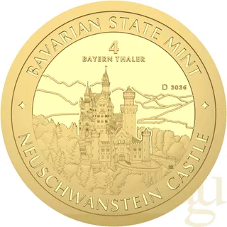 1/25 Unze Goldmünze Bayern Thaler - Schloss Neuschwanstein 2026