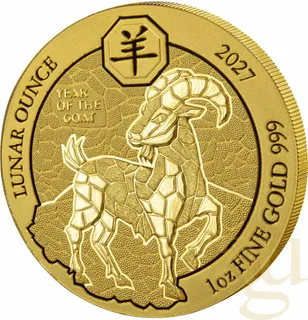 1 Unze Goldmünze Ruanda Lunar Ziege 2027