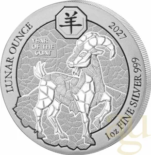 1 Unze Silbermünze Ruanda Lunar Ziege 2027