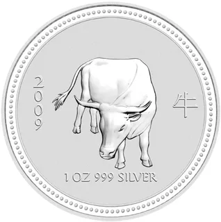 1 Kilogramm Silbermünze Australien Lunar I Ochse 2009