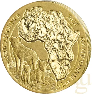 1/12 Unze Goldmünze Ruanda Hyäne 2026