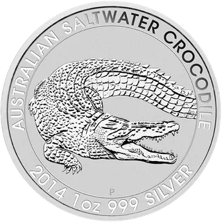 1 Unze Silbermünze Australien Salzwasser Krokodil 2014