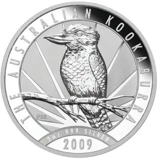 2 Unzen Silbermünze Australien Kookaburra 2009