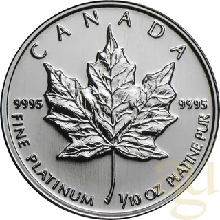 1/10 Unze Platinmünze  Maple Leaf
