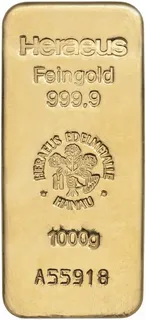 1.000 Gramm Goldbarren Heraeus