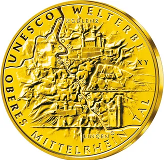 1/2 Unze Goldmünze - 100 Euro Oberes Mittelrheintal 2015 (D)