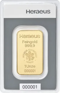 31,1 Gramm Goldbarren Heraeus