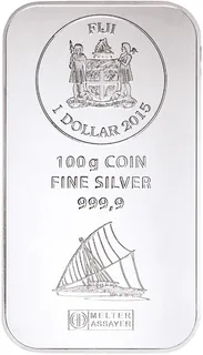 100 Gramm Silber Argor Heraeus Fiji Münzbarren