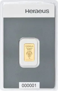 1 Gramm Goldbarren Heraeus