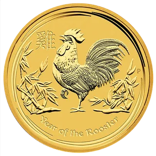 1/10 Unze Goldmünze Australien Lunar II Hahn 2017