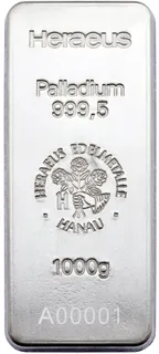 1.000 Gramm Palladiumbarren Heraeus