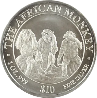 1 Unze Silbermünze Somali Republic African Monkey 2001