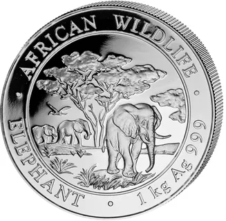 1 Kilogramm Silbermünze Somalia Elefant 2012