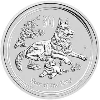 1 Unze Silbermünze Australien Lunar II Hund 2018