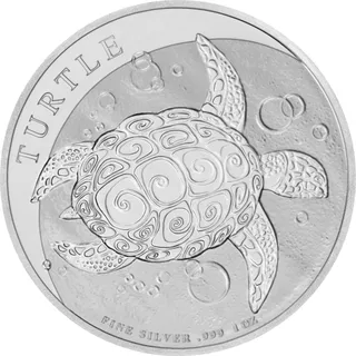 1 Unze Silbermünze Niue Schildkröte 2018