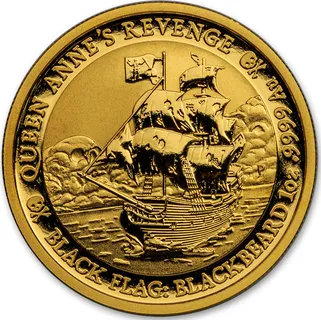 1 Unze Goldmünze Tuvalu - Black Flag - Piratenschiff Queen Anne's Revenge 2019