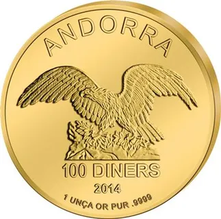 1/2 Unze Goldmünze Andorra Eagle