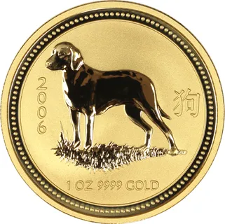 1/10 Unze Goldmünze Australien Lunar I Hund 2006