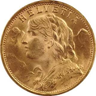 20 schweizer Franken Goldmünze Vreneli
