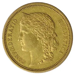 20 schweizer Franken Goldmünze Helvetia