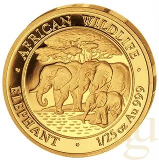 1/25 Unze Goldmünze Somalia Elefant 2013