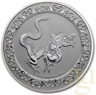 1 Unze Silbermünze Niue Celestial Animals - The Yellow Snake 2020