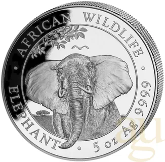 5 Unzen Silbermünze Somalia Elefant 2021