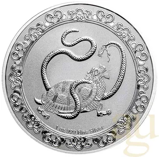 1 Unze Silbermünze Niue Celestial Animals - The Black Turtle 2021