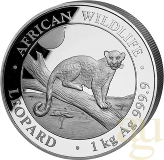 1 Kilogramm Silbermünze Somalia Leopard 2021