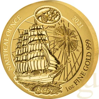 1 Unze Goldmünze Ruanda Nautical Serie - 100 Jahre Sedov 2021