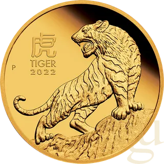 1/4 Unze Goldmünze Australien Lunar III Tiger 2022 - polierte Platte