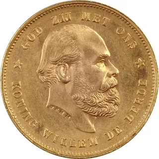 10 Gulden Goldmünze Willem III