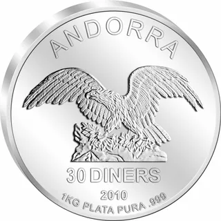 1 Kilogramm Silbermünze Andorra Eagle 2010